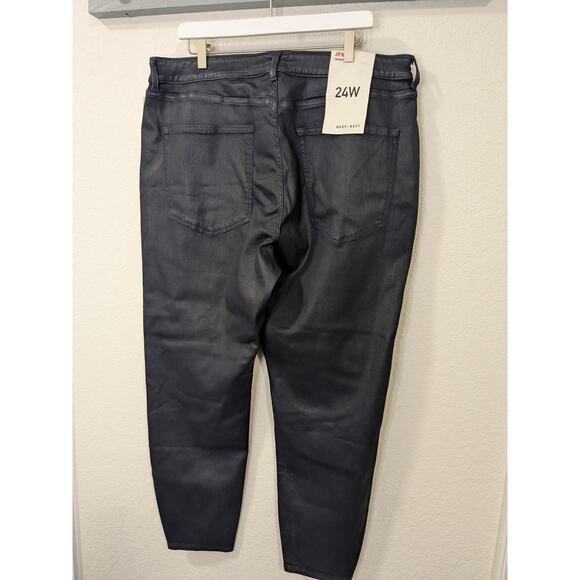 WARP + WEFT NWT Women's Plus Sized 14 Navy High JFK NYC Skinny Coated Denim $98 - Picture 10 of 10